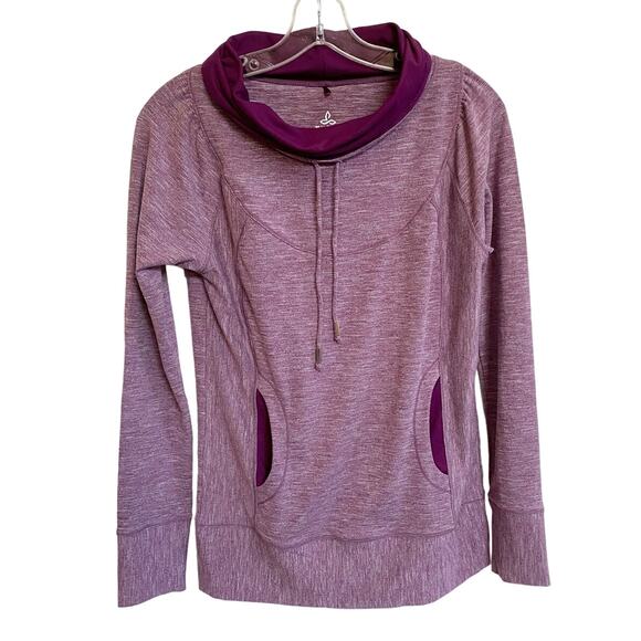 PrAna Purple Ember Athletic Cowl Neck Top Drawstring Pullover Tunic S‎ - Picture 4 of 11